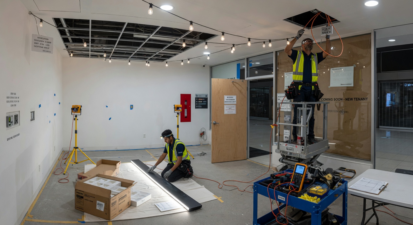 Electrical power and lighting upgrade for a new retail tenant near Guildford Town Centre Surrey