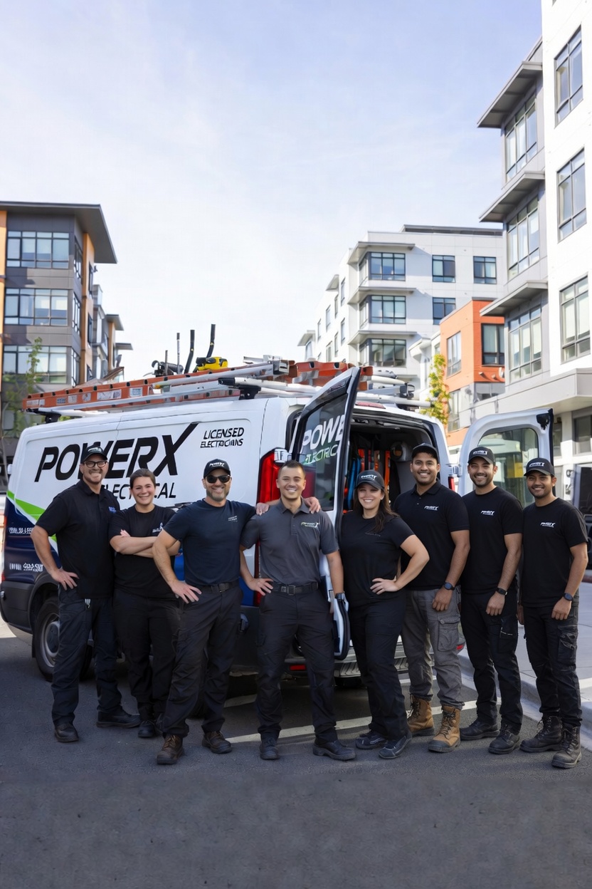 The PowerX Electrical team — licensed Surrey electricians